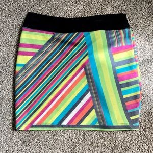 Colorful Striped Mini Skirt